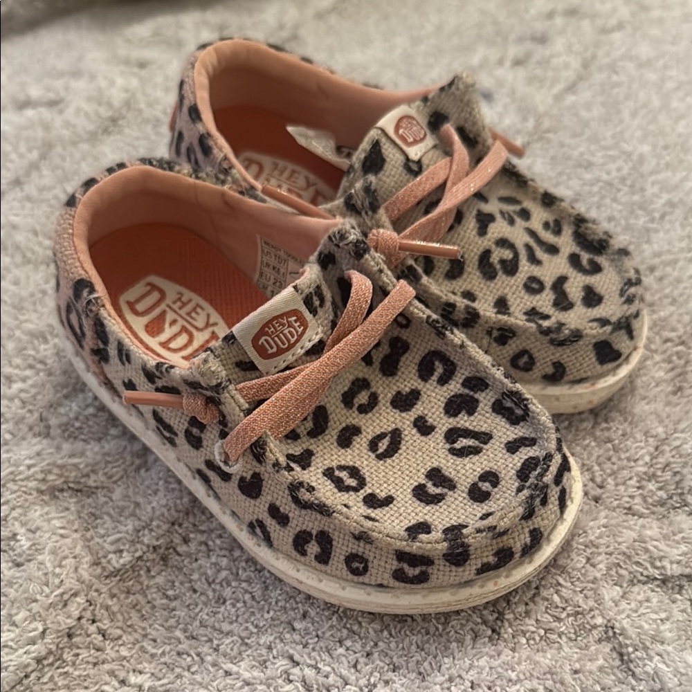 Hey Dude Kids Leopard Print Shoes - Pink and Black